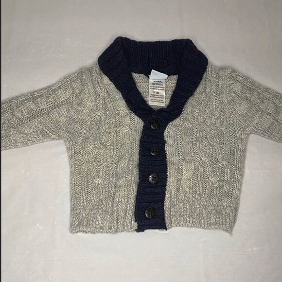 Little Lad gray button up sweater - Picture 1 of 4